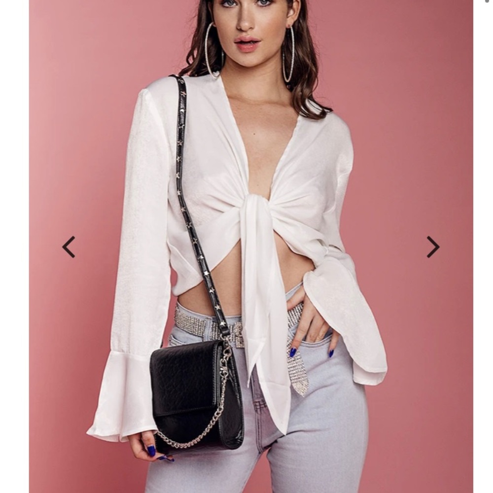 Chain star studded bag purse faux leather